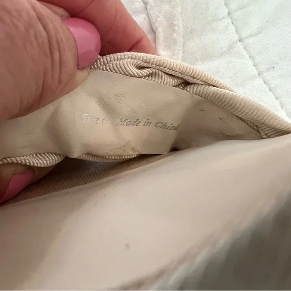 Dolce Vita Beige Silk Double Strap Braided Heels Pheby Size 6 Square Toe - Picture 9 of 11